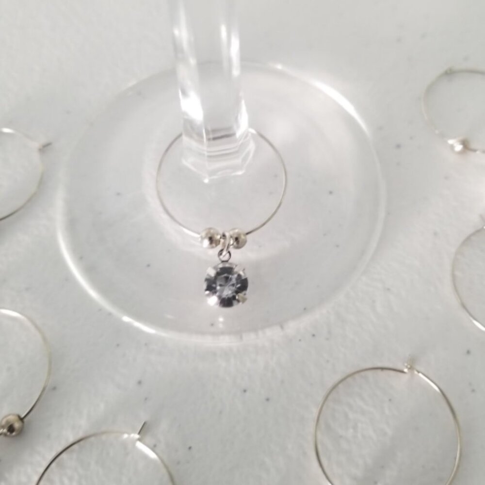 10pcs. Crystal Wine Glass Markers/Wine Glass Charms/Drink Trackers